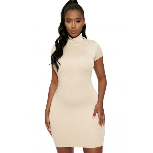 Naked wardrobe let’s keep it solid high neck dress - Picture 3 of 4